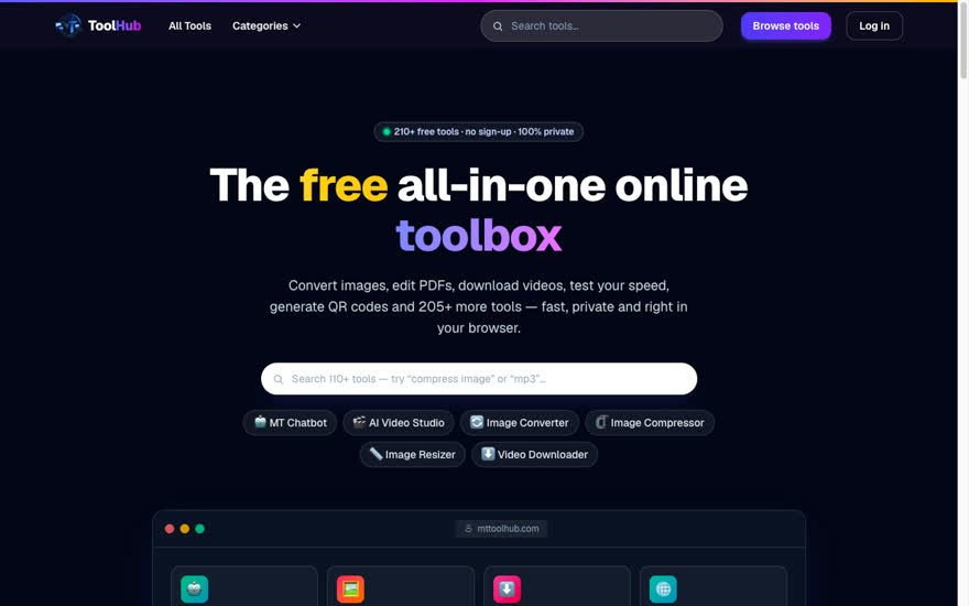 MT ToolHub homepage